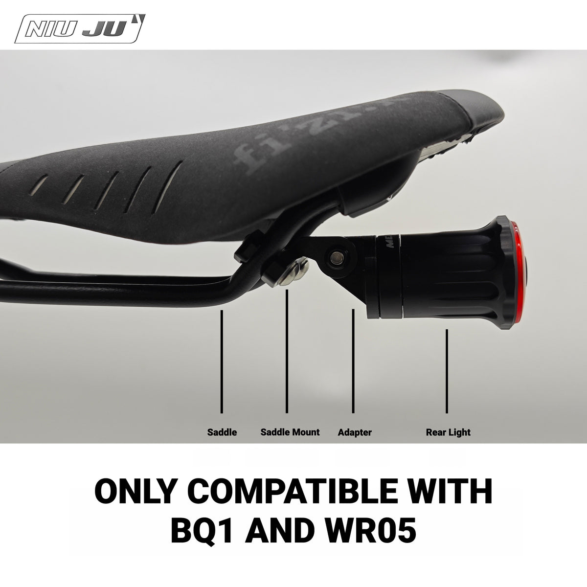 NIUJU NG70 Rear Light Adapter for MEROCA BQ1 / WR05 | GoPro-Style Mount