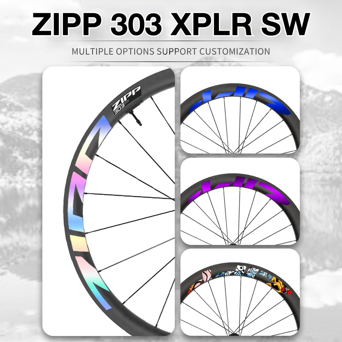 2025 ZIPP 303 XPLR SW Wheel Decal Sticker Kit – Reflective Waterproof Gravel Rim Graphics
