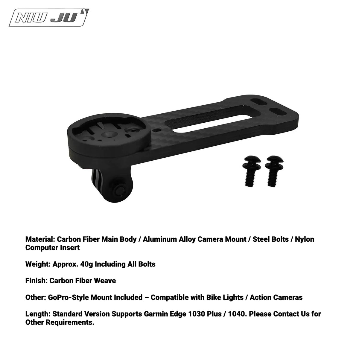 NIUJU CNC Aluminum Computer Mount for 2021 JAVA J-AIR FUOCO DECA Carbon Integrated Handlebar | Garmin Wahoo