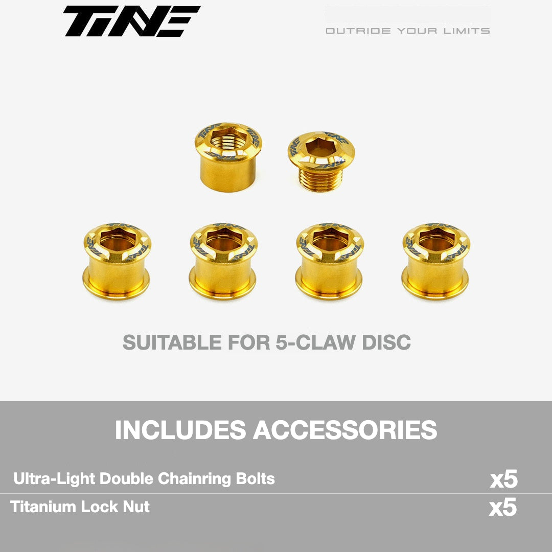 TiNE Titanium Double Chainring Bolts – Ultra-Light 2.0g Road Bike Upgrade Hardware