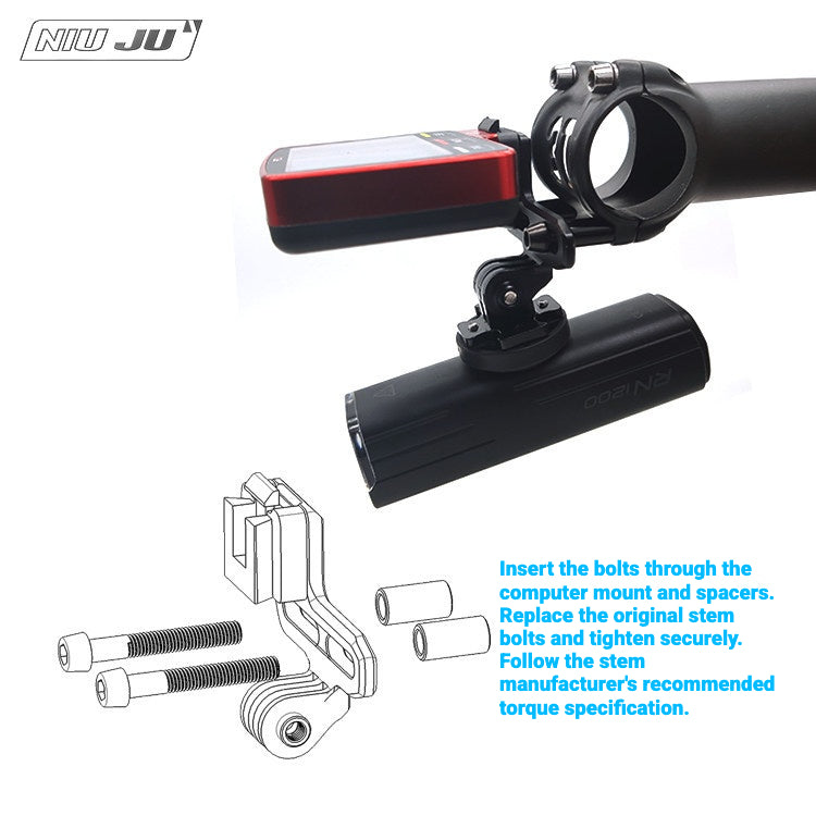 NIUJU SRM PC8 / PC7 Computer Mount | Carbon Fiber & Aluminum Alloy with GoPro Option