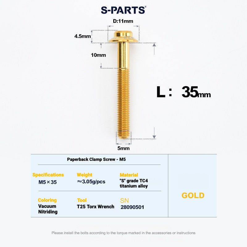 S-PARTS Titanium Disc Brake Bolt Kit for MAGENE QED Hydraulic Brake System