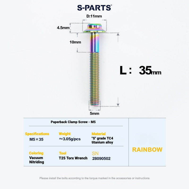 S-PARTS Titanium Disc Brake Bolt Kit for MAGENE QED Hydraulic Brake System