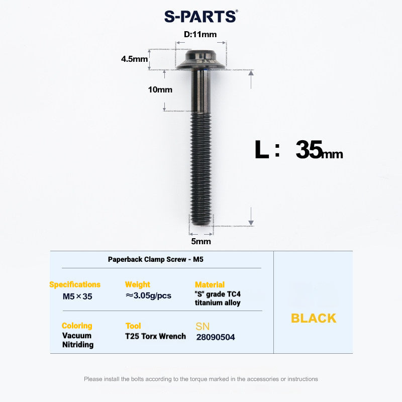 Juego de tornillos de aleación de titanio para freno de disco de bicicleta de carretera S-PARTS para SRAM RED Force Rival AXS de 12 velocidades