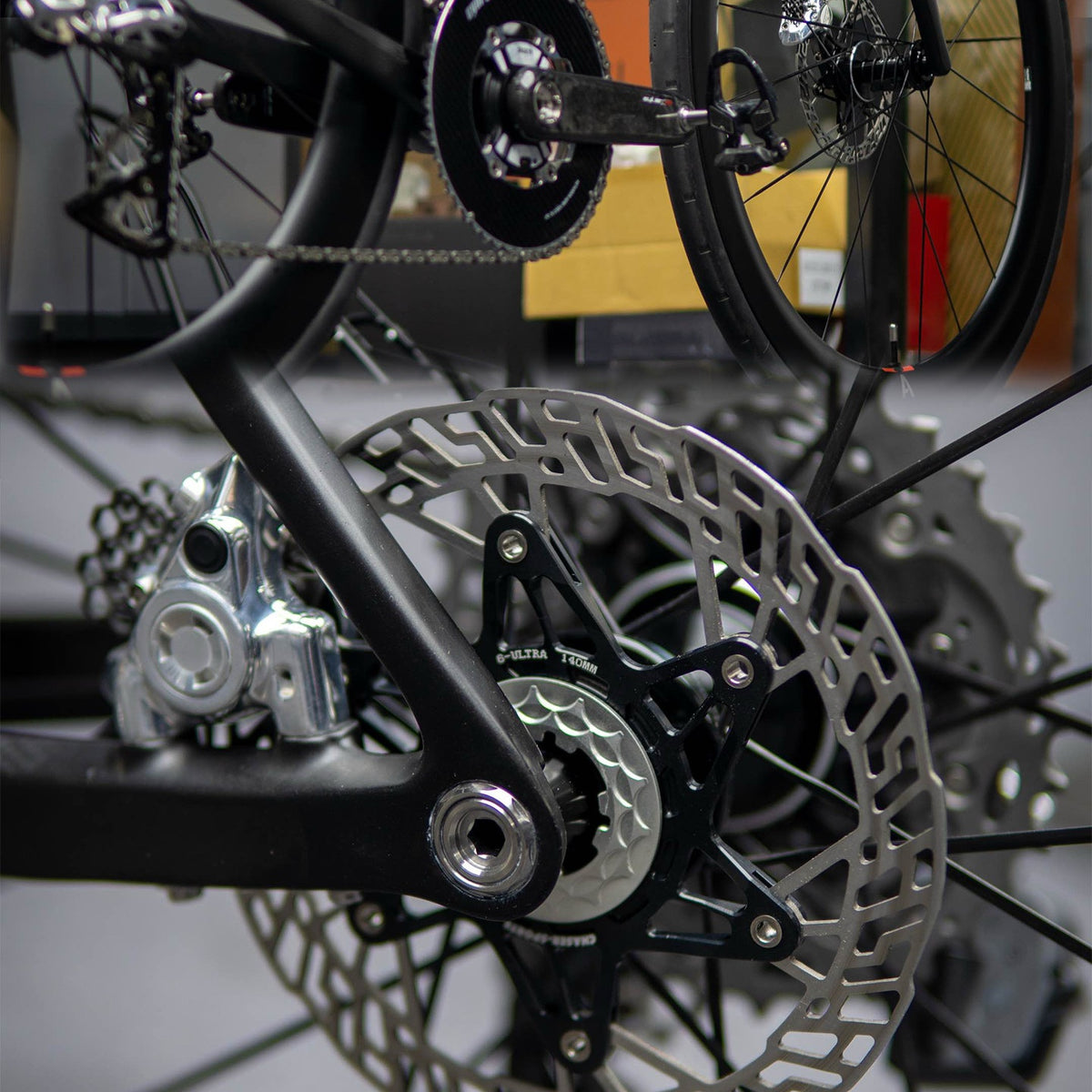 Chaser G2 Rotor de frein à disque Center Lock ultra-léger 140/160mm | 7075 CNC + SUS420 | Mise à niveau des rivets en titane