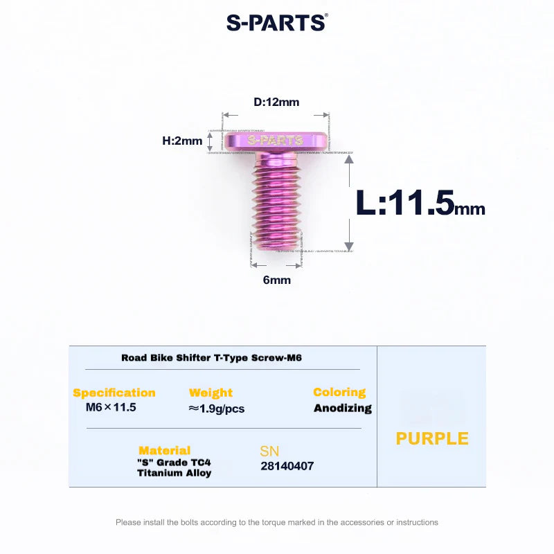 S-PARTS Titanium Drivetrain Bolt Kit for MAGENE QED Electronic Groupset