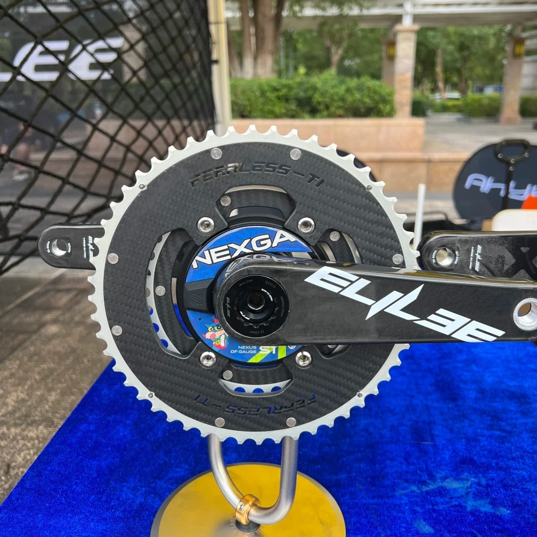 Fearless-Ti Carbon Fiber Chainrings 110BCD 4-Bolt|50-34 / 52-36 / 54-40 / 54-38|For XXE GP3 & SRAM RED|Titanium Bolts Included