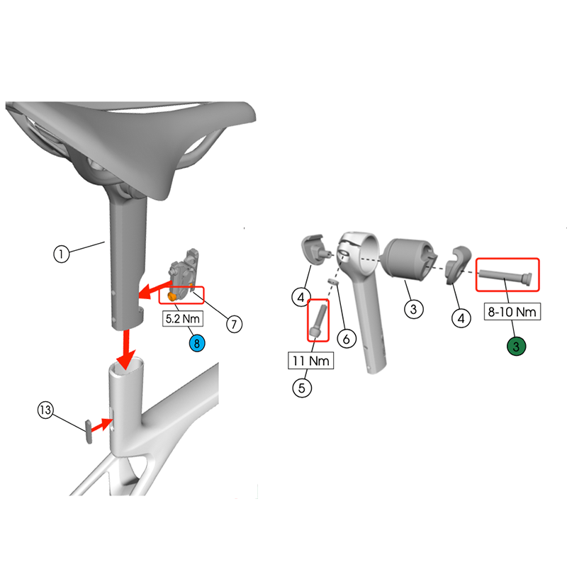 S-Parts Titanium Upgrade for TREK MADONE SL/SLR GEN 8 RCS Pro headset/RCS Race headset Shimano Dura Ace SRAM RED AXS/R9270 R9250 Di2 Force Project BLACK LTD/ SD Worx Screw Bolt Nut