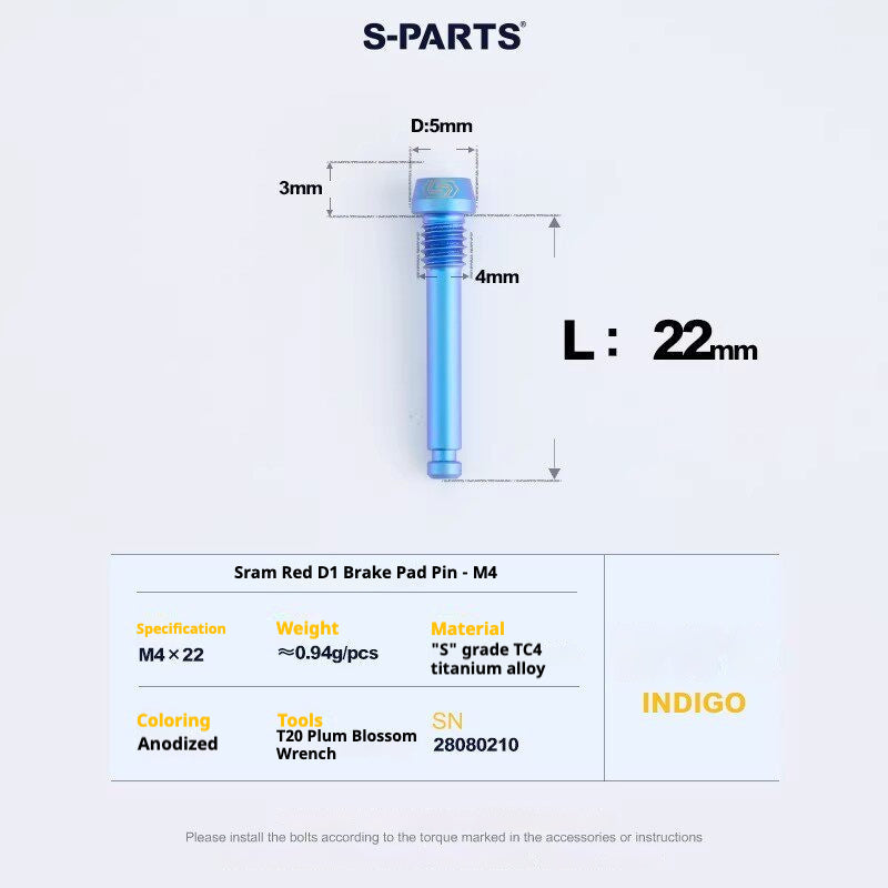 S-PARTS Titanium Disc Brake Bolt Kit for MAGENE QED Hydraulic Brake System