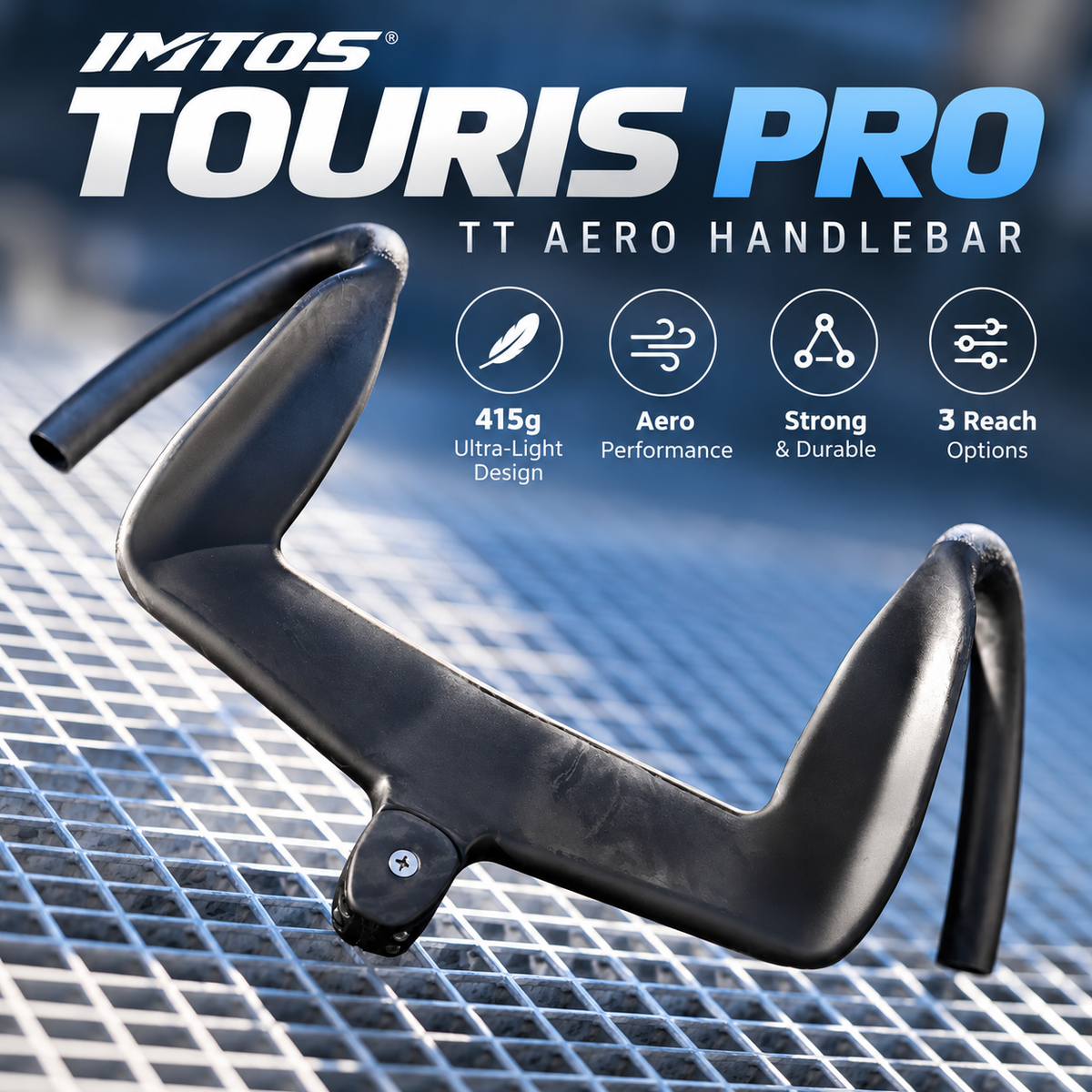 IMTOS Touris Pro TT Aero Handlebar 415g | Triathlon Time Trial Integrated Aerobar