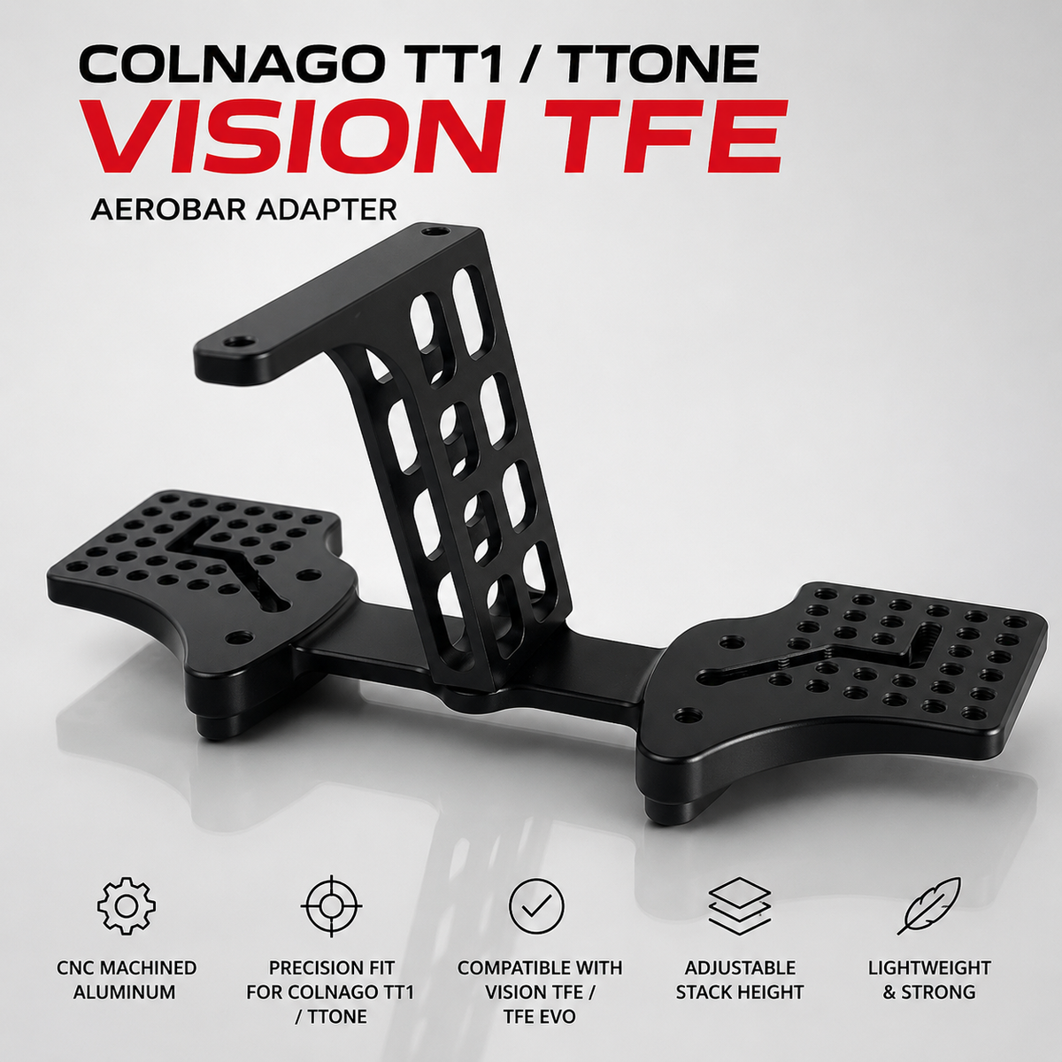 Colnago TT1 / TTone Vision TFE Aerobar Adapter CNC Aluminum Adjustable Angle Mount | 0° 5° 10° 15°