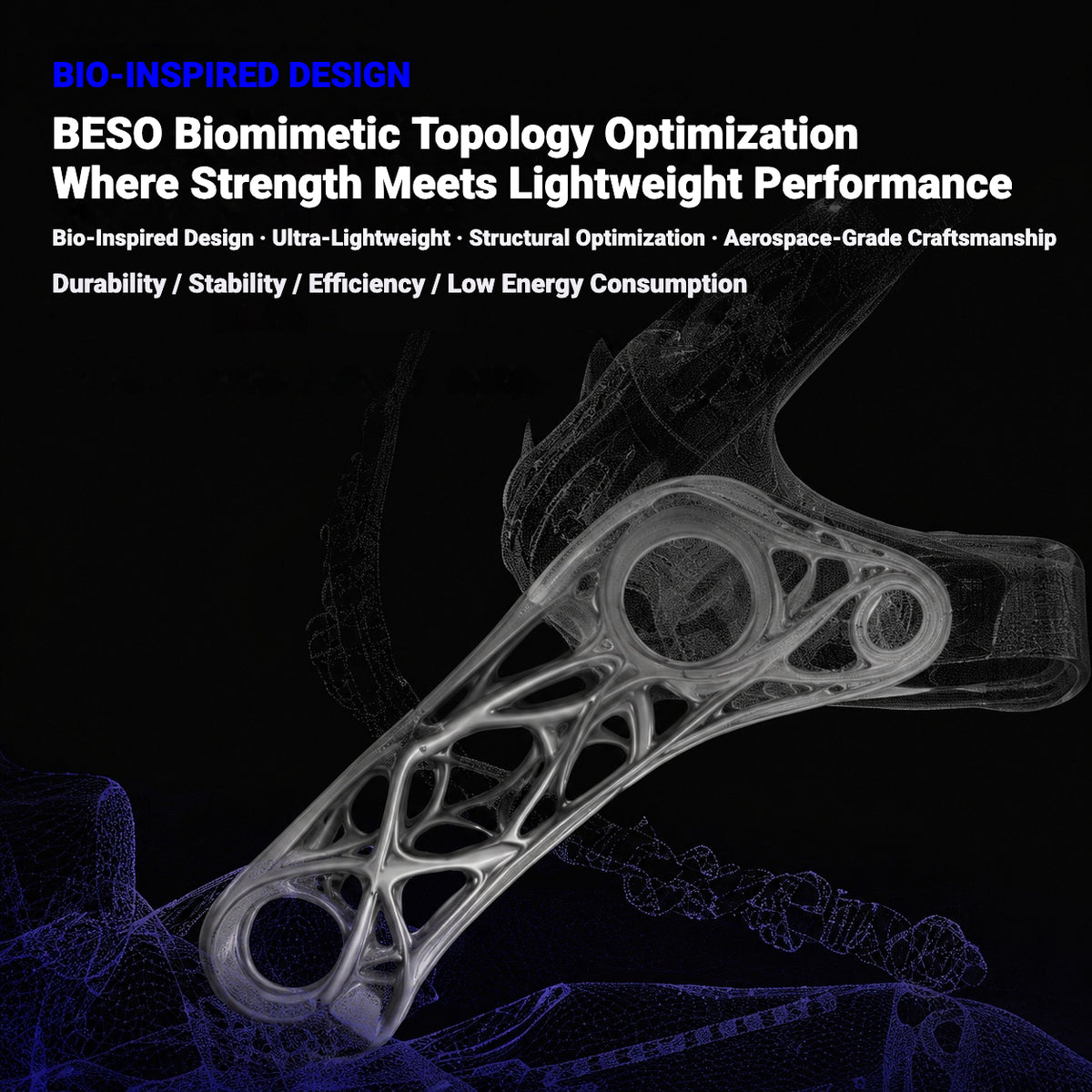 TiNE ECCLOS CryoFusion Titanium Rear Derailleur Hanger for LOOK 795 Blade RS | Ultra-Light Bionic Topology