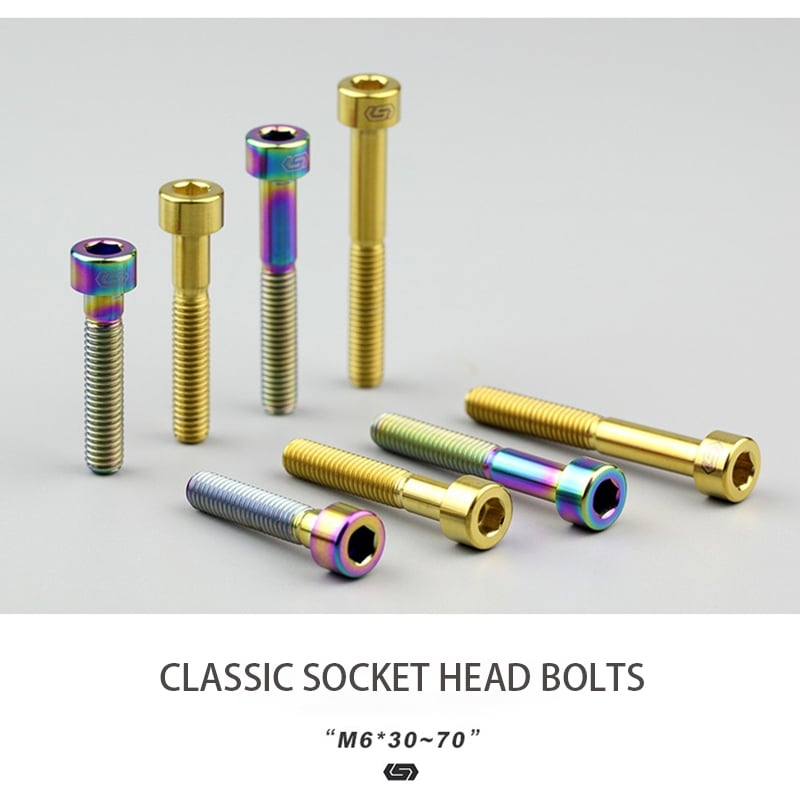 S-PARTS M6x30/40/35/50/60/70 Cubierta de dirección Pinza de freno de disco Tornillo de cabeza de vástago de aleación de titanio