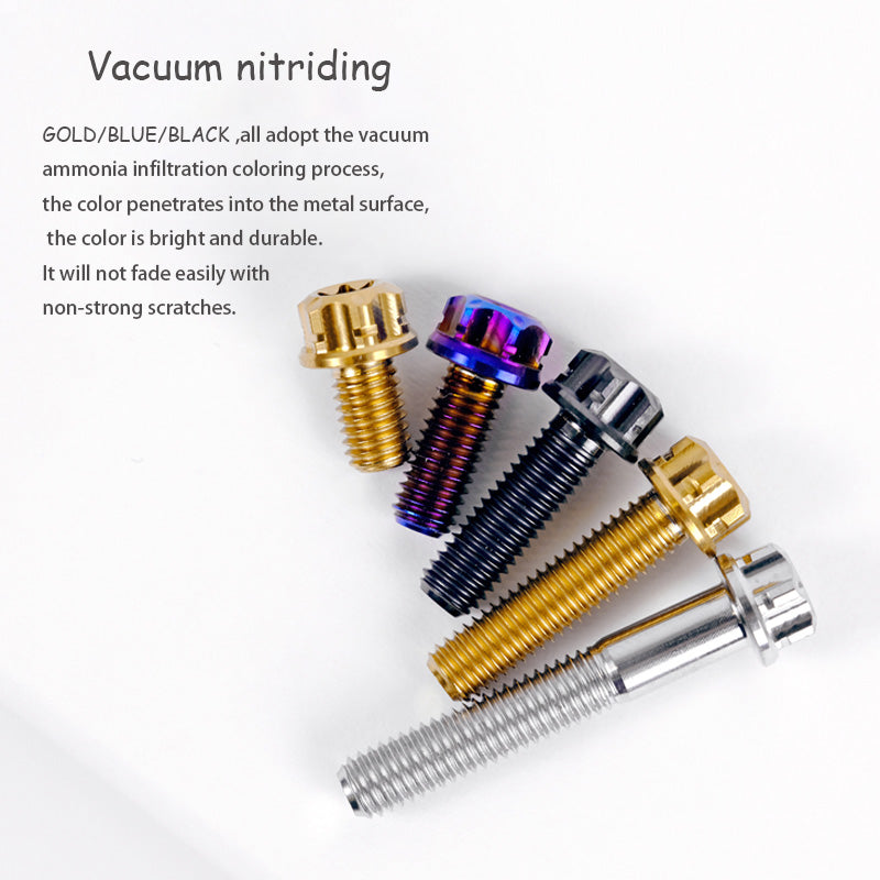S-PARTS A3 Gold M4 Aleación de titanio Piezas estándar Tornillo para vehículo eléctrico Motocicleta Coche
