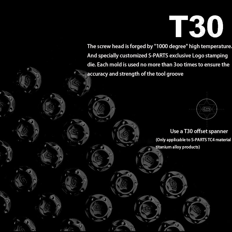 Tornillos de titanio negros SPARTS A3 Series M6 L08-120 mm para motocicletas y automóviles