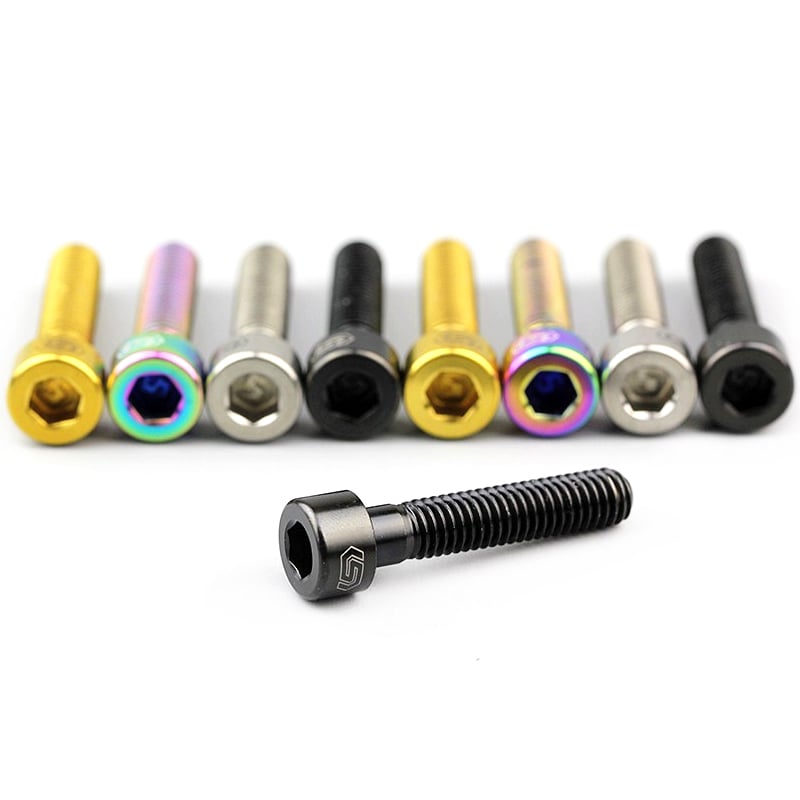 S-PARTS M6x30/40/35/50/60/70 Cubierta de dirección Pinza de freno de disco Tornillo de cabeza de vástago de aleación de titanio