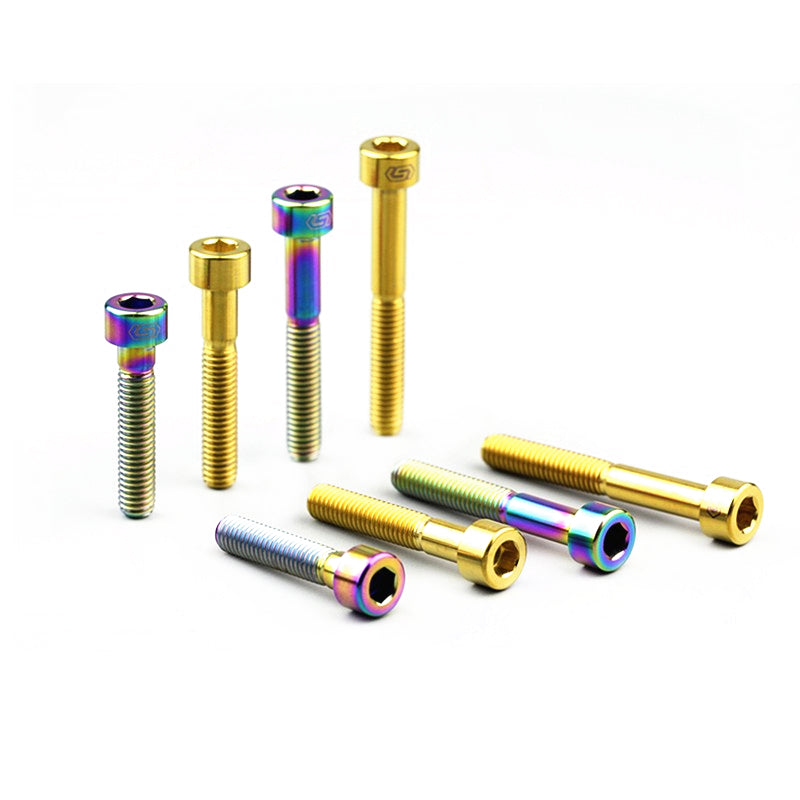 S-PARTS M6x30/40/35/50/60/70 Cubierta de dirección Pinza de freno de disco Tornillo de cabeza de vástago de aleación de titanio