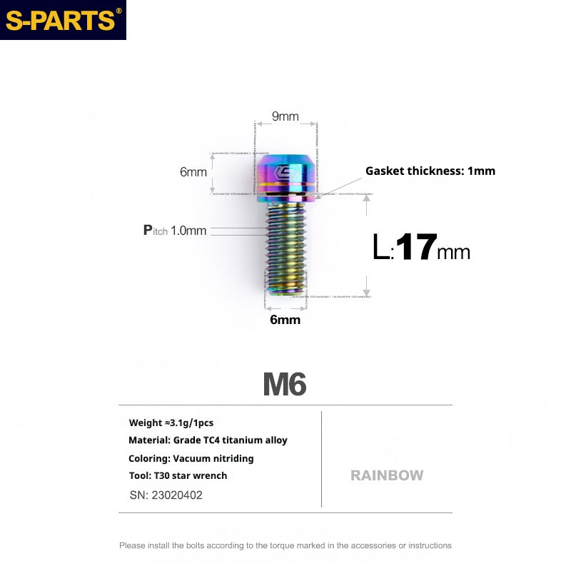 Viss en titane SPARTS A2 Series M6 L10-55mm