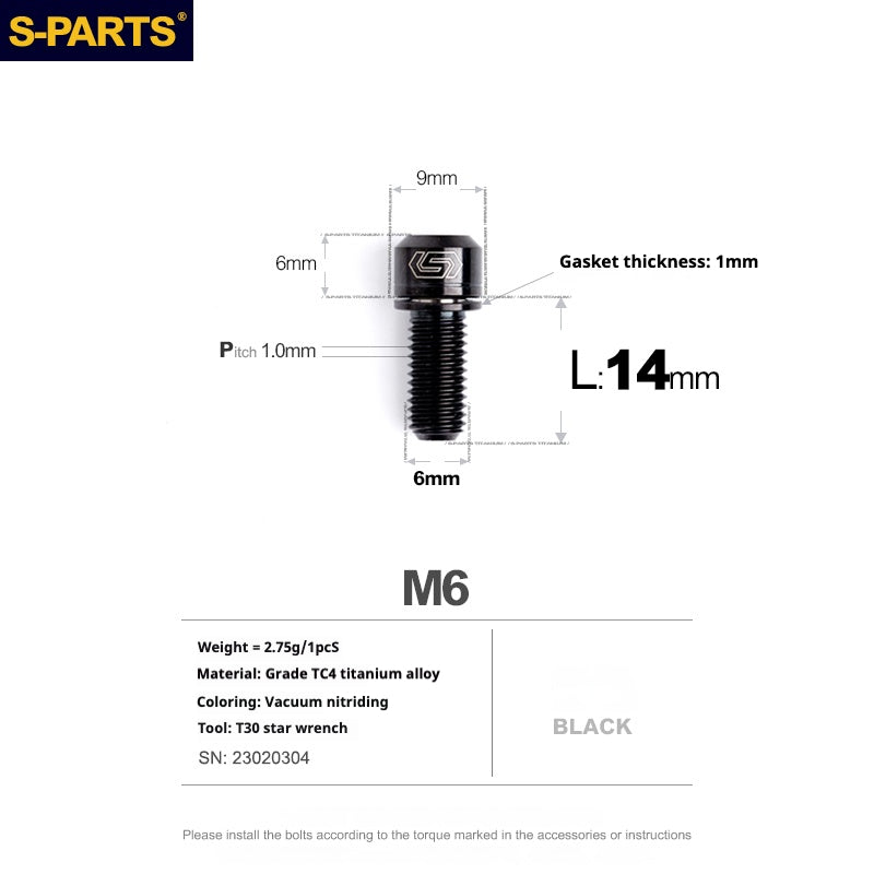 Viss en titane SPARTS A2 Series M6 L10-55mm