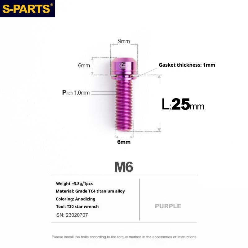 Viss en titane SPARTS A2 Series M6 L10-55mm