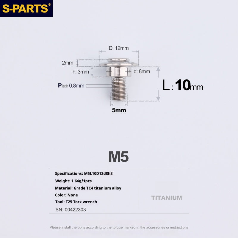 SPARTS A3 Umbrella Head Step Series M5 Titanium Color Titanium Screws Motorcycle Auto