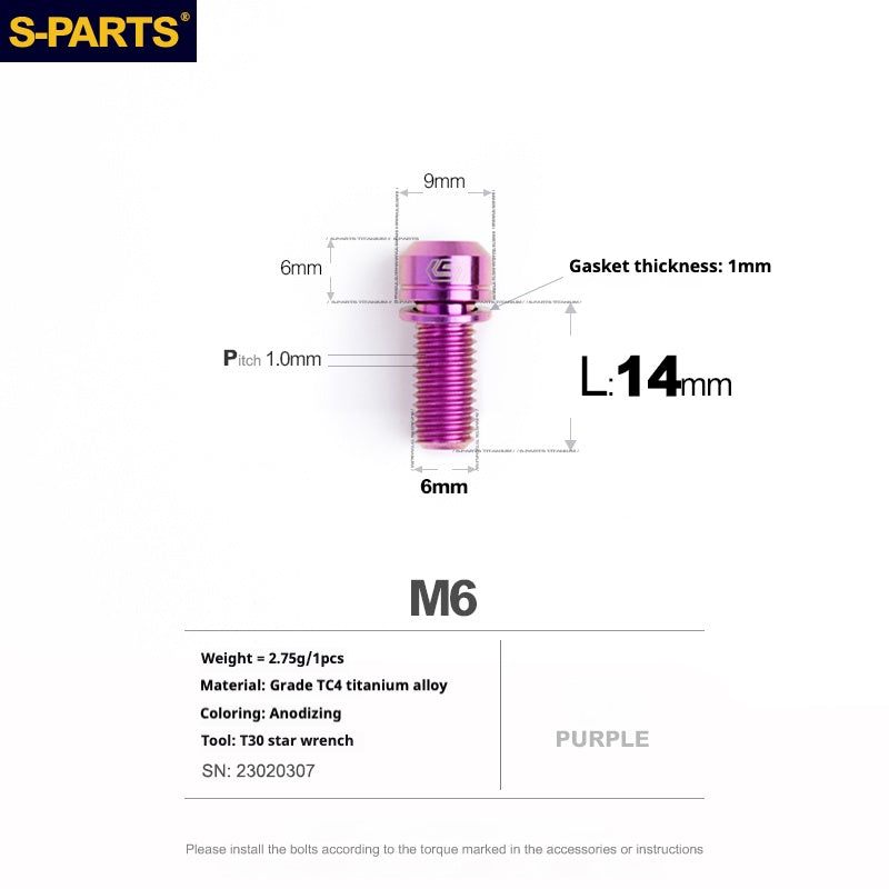 Viss en titane SPARTS A2 Series M6 L10-55mm
