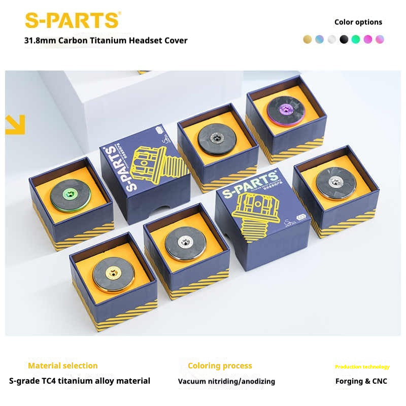 S-PARTS Титановый колпачок из углеродного волокна для чашки 28.6 Регулярный для рулевой колонки горного/шоссейного велосипеда