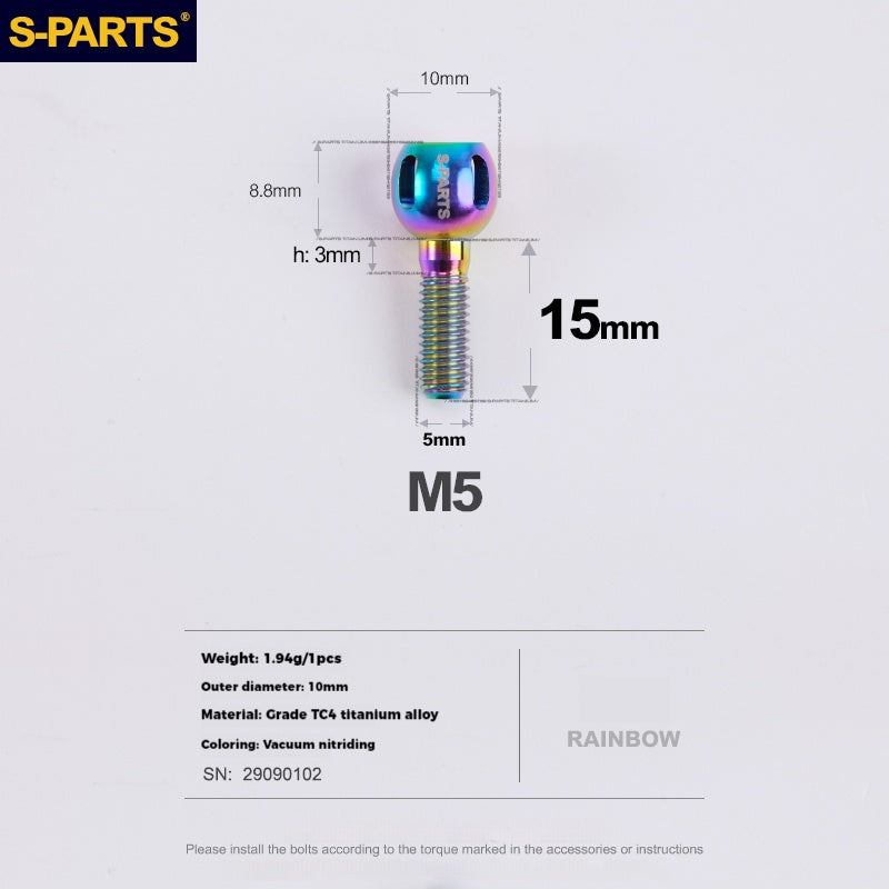 Perilla de ajuste de titanio para cable de cambio de bicicleta S-PARTS