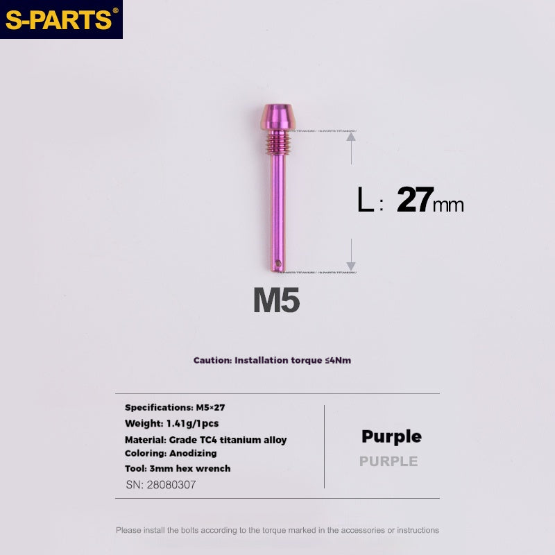 S-PARTS Tige de retenue de goupille de plaquette de frein en titane pour frein à disque Shimano Sram Magura HOPE