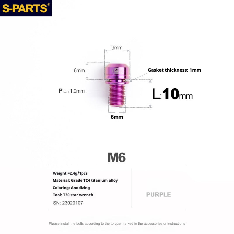 Viss en titane SPARTS A2 Series M6 L10-55mm