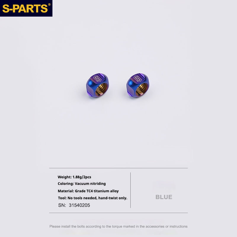 S-PARTS 티타늄 합금 프레스타 밸브 캡 | 로드 자전거용, Seka Specialized SL8 및 Trek 휠셋 호환