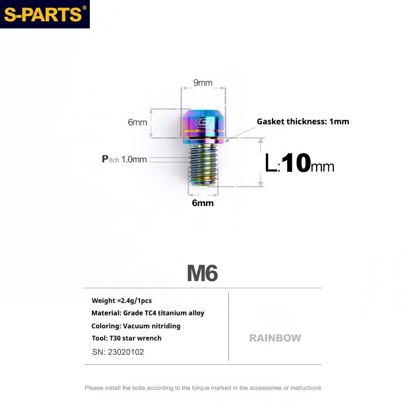Viss en titane SPARTS A2 Series M6 L10-55mm