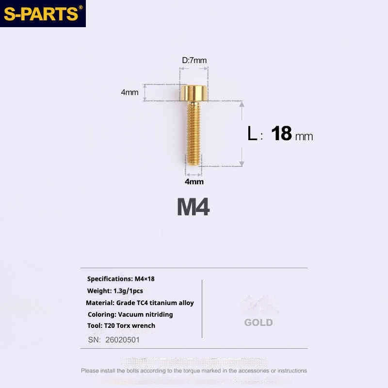 SPARTS 원통머리 시리즈 M4 L06-50mm 티타늄 나사