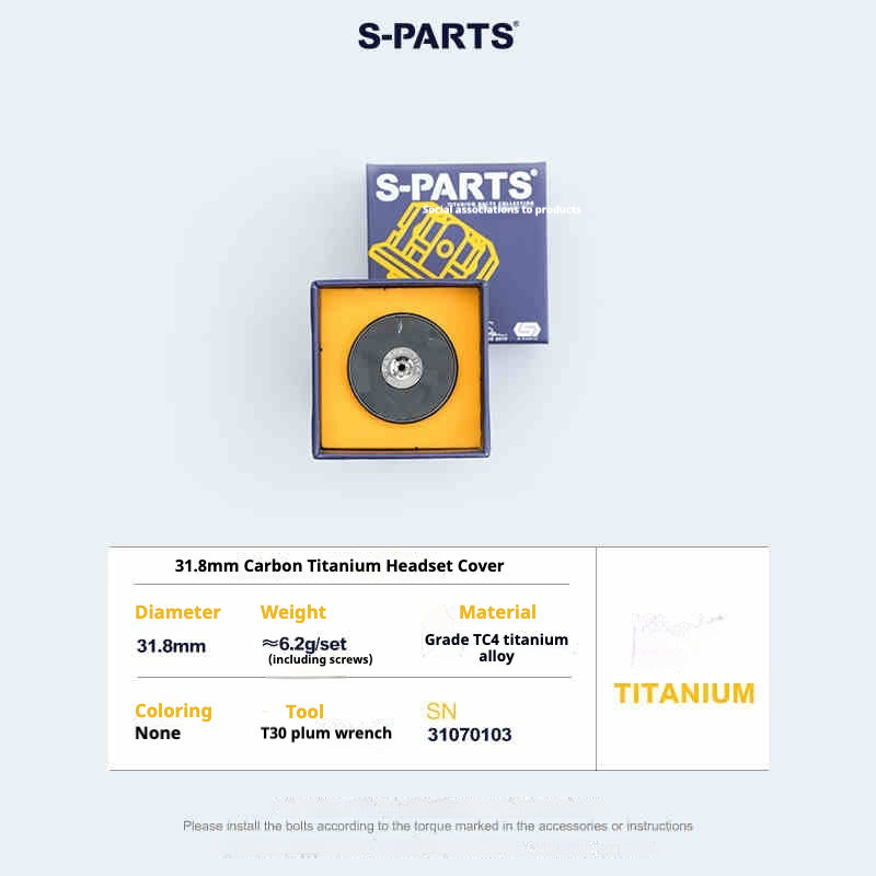 S-PARTS Титановый колпачок из углеродного волокна для чашки 28.6 Регулярный для рулевой колонки горного/шоссейного велосипеда