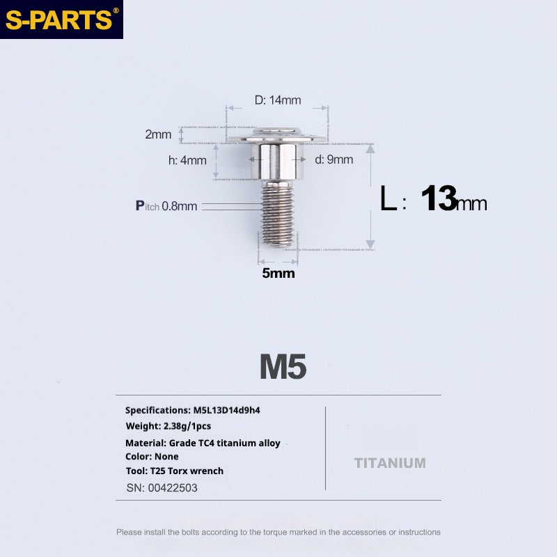 SPARTS A3 Umbrella Head Step Series M5 Titanium Color Titanium Screws Motorcycle Auto