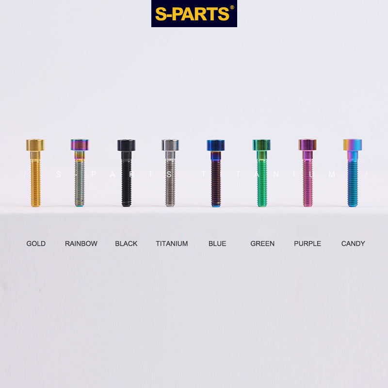 S-PARTS M6x30/40/35/50/60/70 Cubierta de dirección Pinza de freno de disco Tornillo de cabeza de vástago de aleación de titanio
