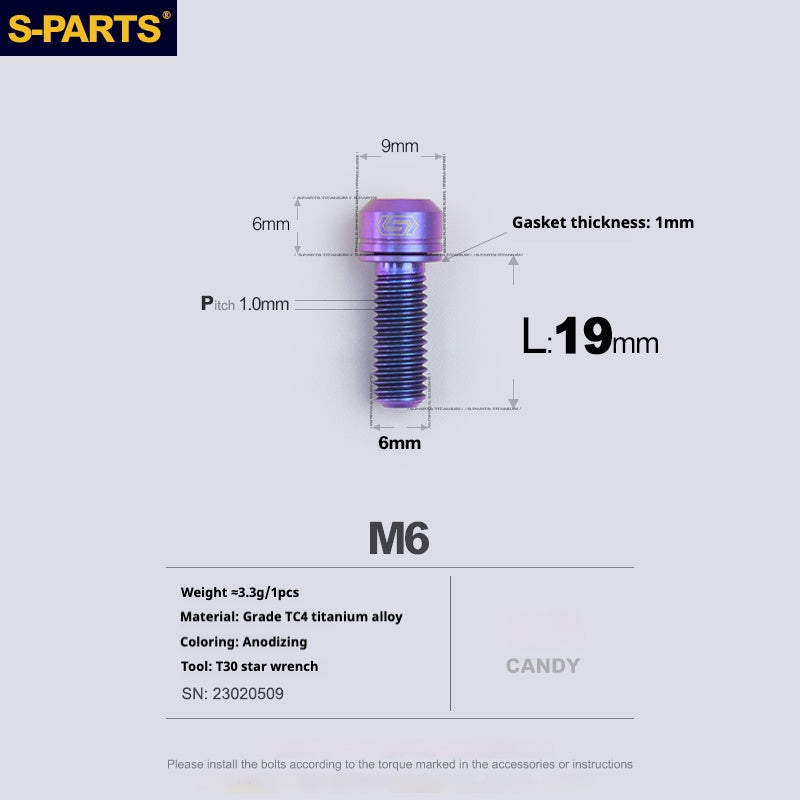 Viss en titane SPARTS A2 Series M6 L10-55mm