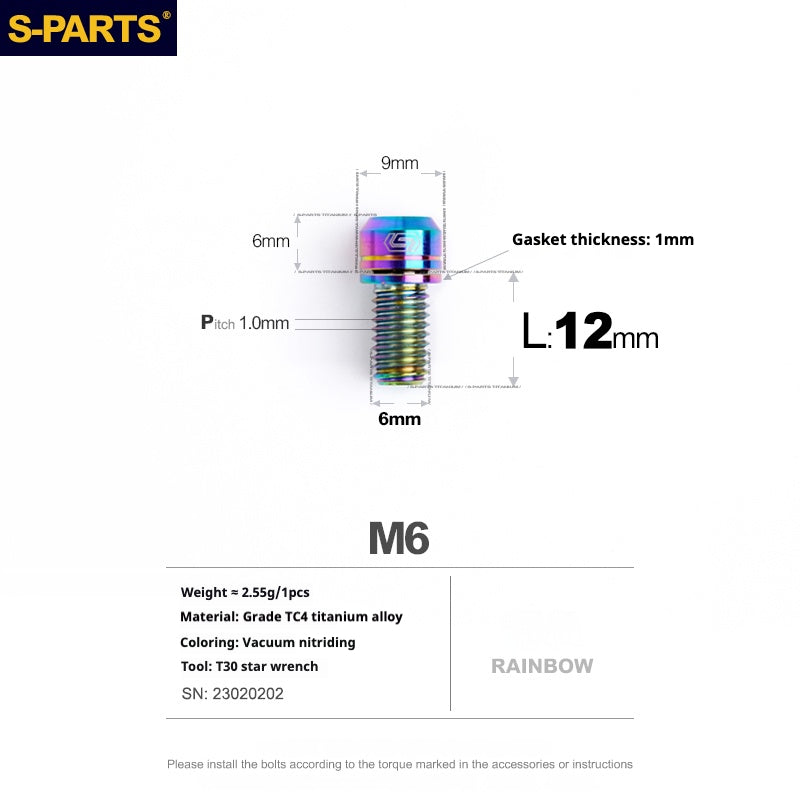 Viss en titane SPARTS A2 Series M6 L10-55mm