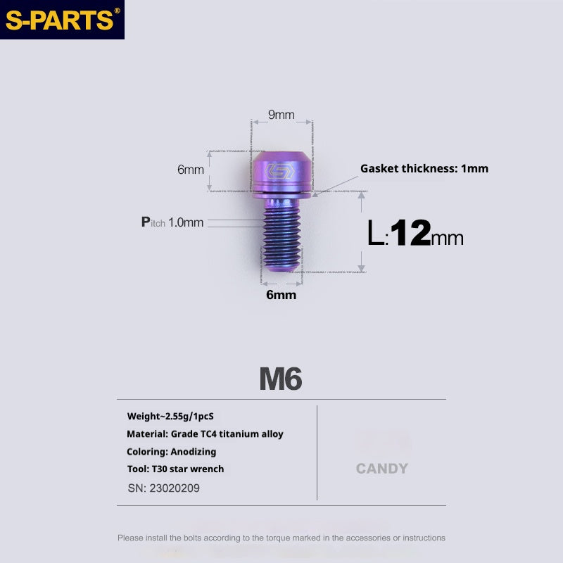 Viss en titane SPARTS A2 Series M6 L10-55mm