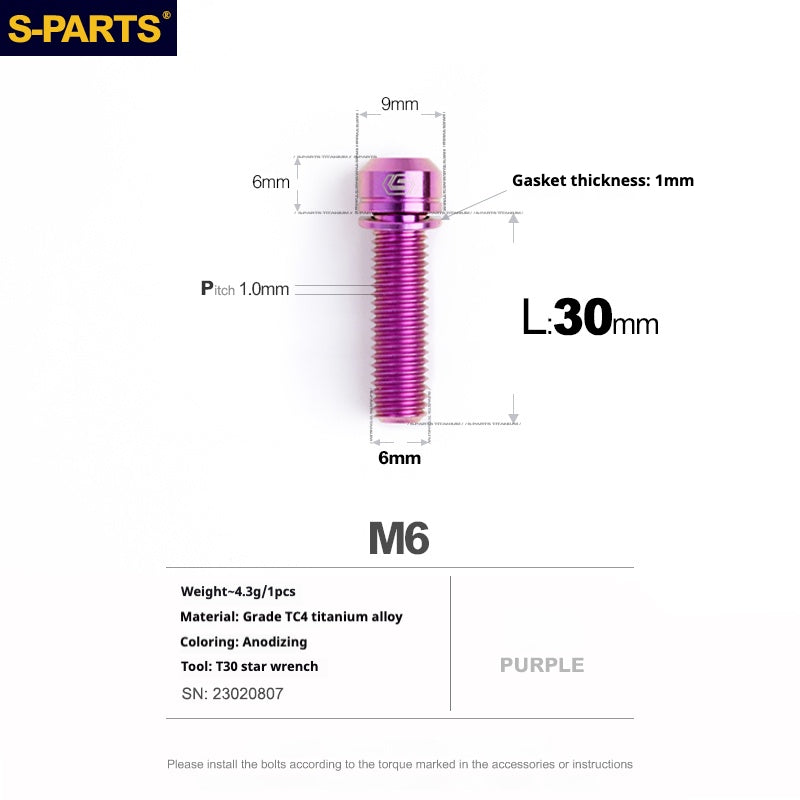 Viss en titane SPARTS A2 Series M6 L10-55mm