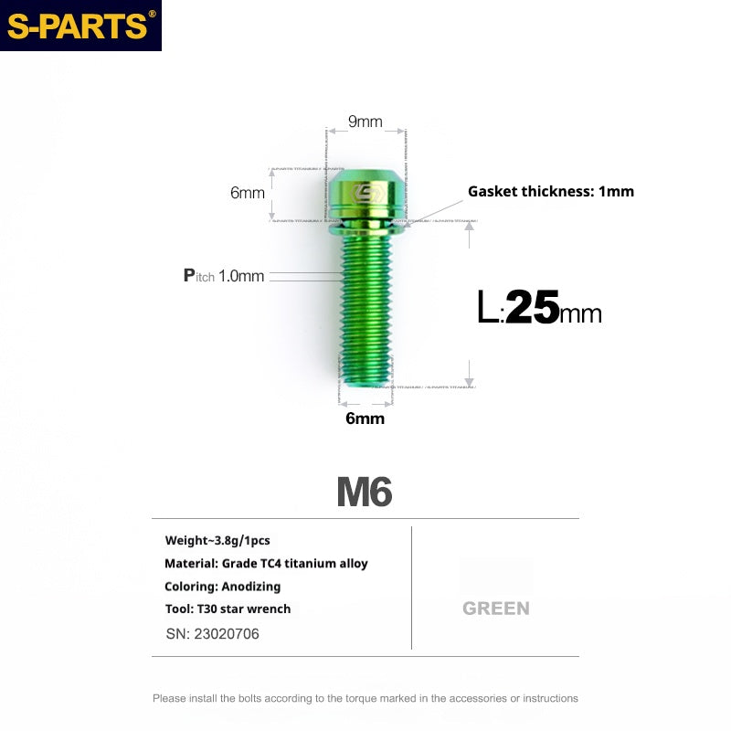 Viss en titane SPARTS A2 Series M6 L10-55mm