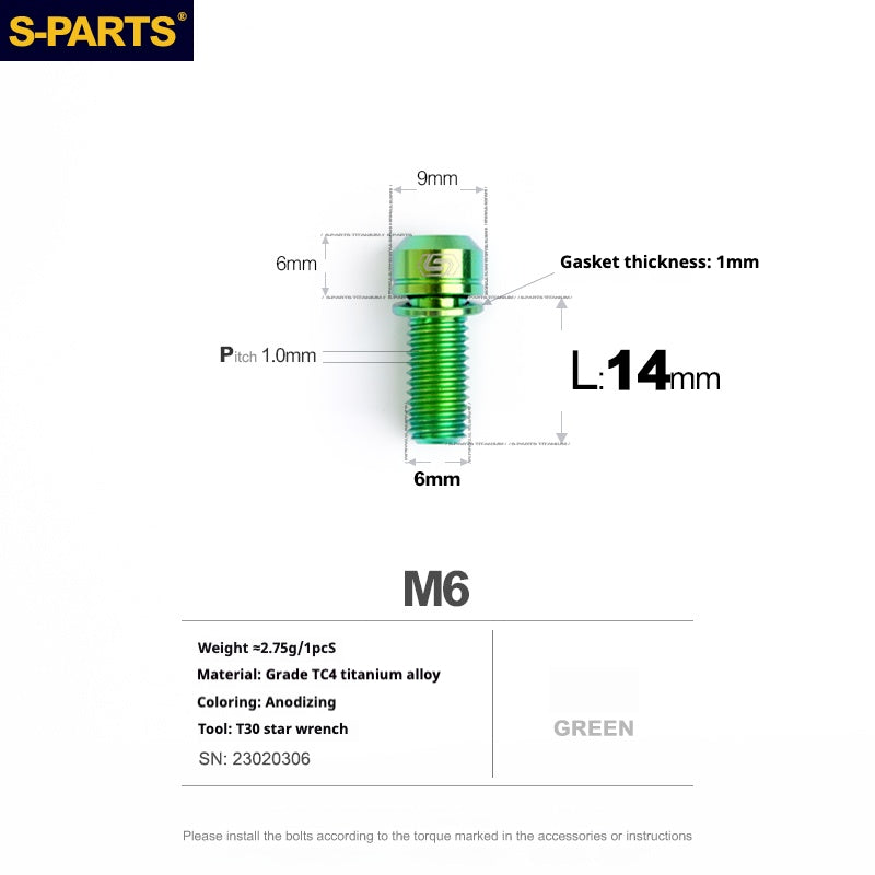 Viss en titane SPARTS A2 Series M6 L10-55mm
