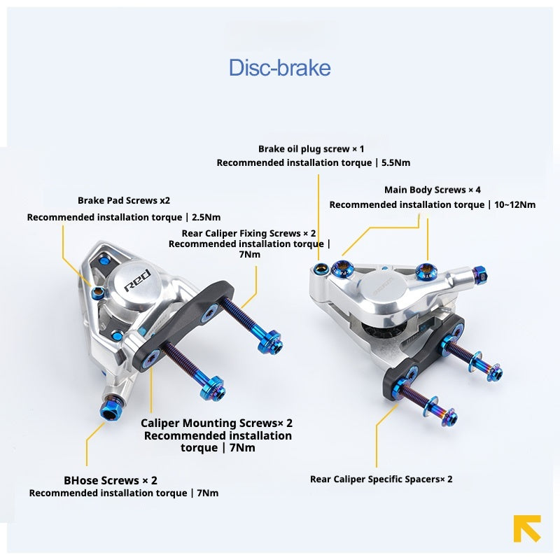 Juego de tornillos de aleación de titanio para freno de disco de bicicleta de carretera S-PARTS para SRAM RED Force Rival AXS de 12 velocidades