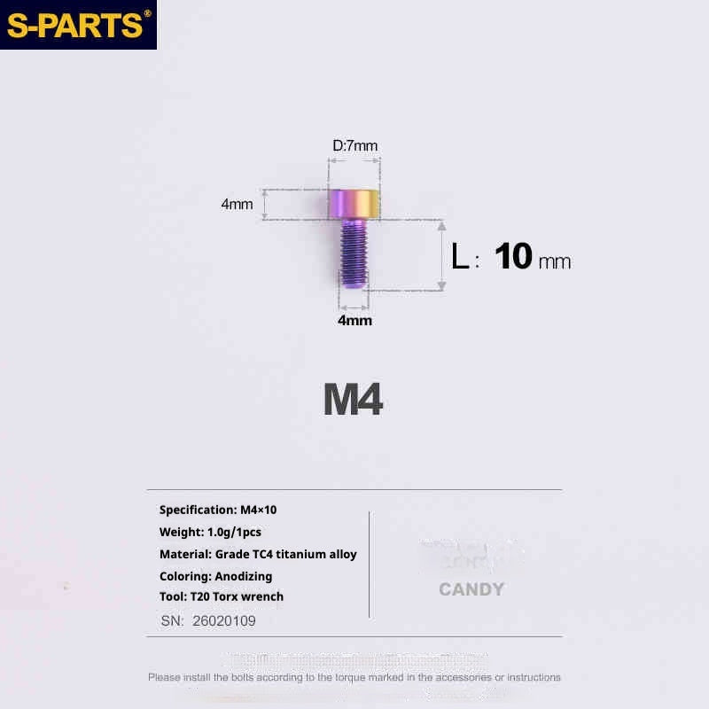 SPARTS 원통머리 시리즈 M4 L06-50mm 티타늄 나사