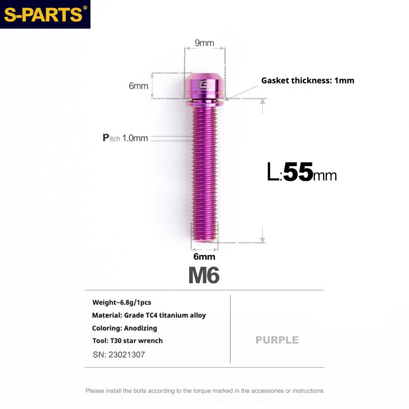 Viss en titane SPARTS A2 Series M6 L10-55mm