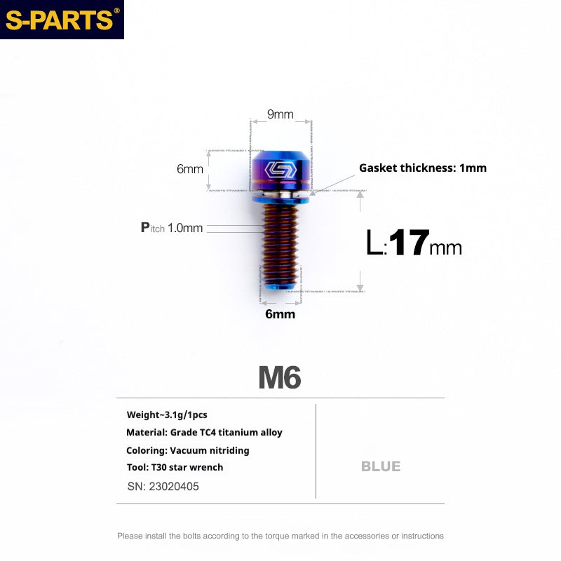 Viss en titane SPARTS A2 Series M6 L10-55mm