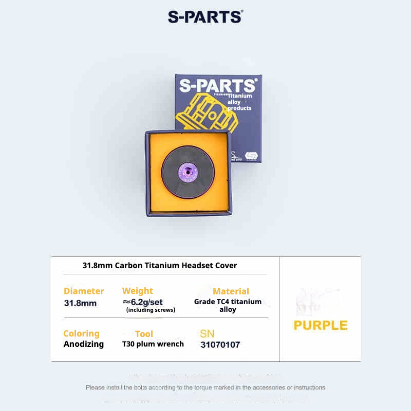 S-PARTS Титановый колпачок из углеродного волокна для чашки 28.6 Регулярный для рулевой колонки горного/шоссейного велосипеда