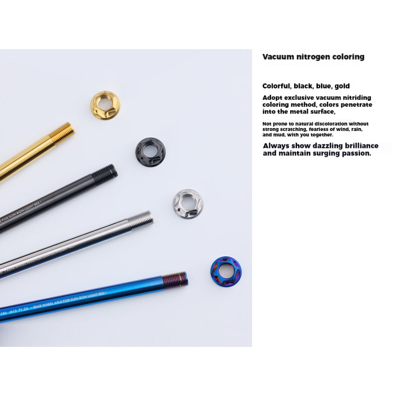 S-PARTS Titanium Alloy Sur-Ron Light Bee Rear Wheel Axle and Matching Nut
