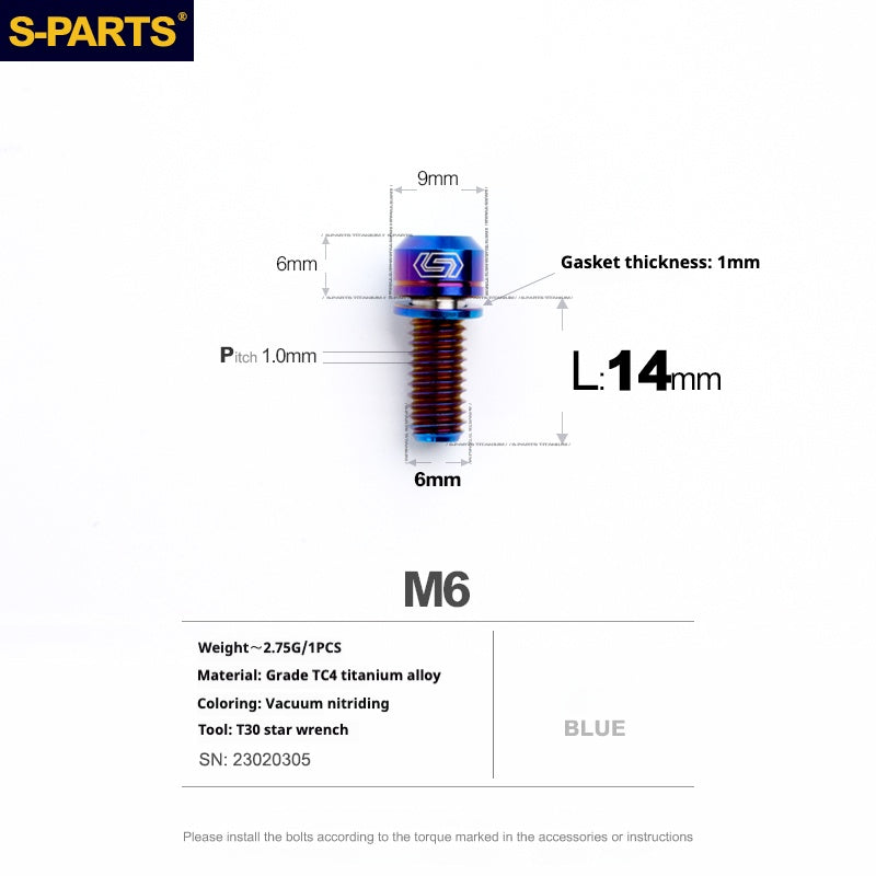 Viss en titane SPARTS A2 Series M6 L10-55mm