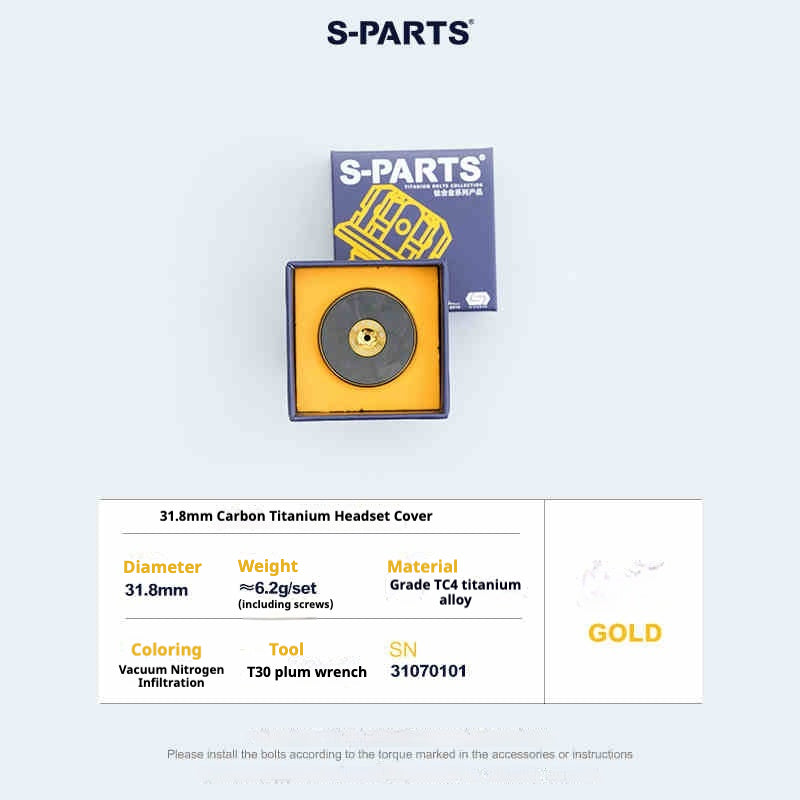 S-PARTS Титановый колпачок из углеродного волокна для чашки 28.6 Регулярный для рулевой колонки горного/шоссейного велосипеда